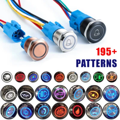 Custom Metal Push Button Switch Start Stop LED Light For Car Fog Switch 12V 24V - Image 1 of 4