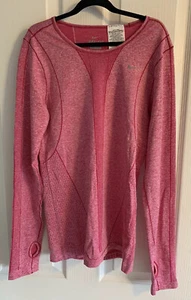 Nike Dri Fit Womens Athletic Long Sleeve Pink Shirt Top Size Small EUC - Picture 1 of 5