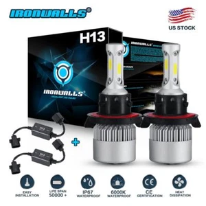 H13 9008 LED Faros Blubs + Resistencia Canbus Decorador para Dodge Ram 2006-2012 - Imagen 1 de 12