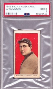 1909-11 1909 E90-1 E90 American Caramel ED SUMMERS - PSA 2, Detroit Tigers