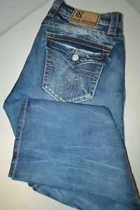 Rock Revival Men's Evan Alt Straight Distress Pocket Flaps Blue Jeans Sz 38x34 - Picture 1 of 12