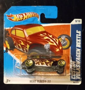 2010 Hot Wheels CUSTOM VOLKSWAGEN BEETLE~ HEAT FLEET 11 Short card - Picture 1 of 3