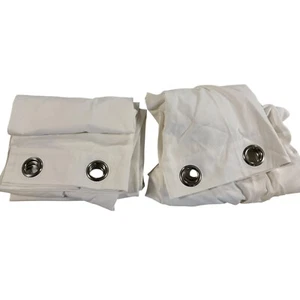 Ikea 100% Cotton Grommet Top Eggshell White 56x98" Curtain Panels Set of 2 - Picture 1 of 6