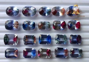 NATURAL BI-COLOR PITAMBARI SAPPHIRE MIx CUT 300 CT Lot CERTIFIED LOOSE GEMSTONE - Picture 1 of 8