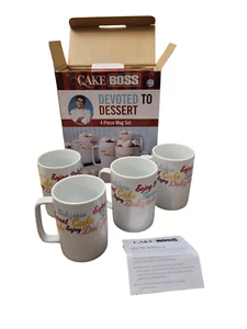 Cake Boss NIB - Never Used - 4 Piece Mug Set TLC Devoted To Dessert Set - Picture 1 of 3