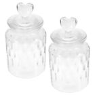 2 Pcs Glass Airtight Jar With Lid Lids Botes De Con Kitchen