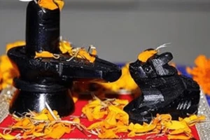Piedra religiosa Shivling y Nandi Ji (negro) hindú Puja Señor Shiva regalos 1,5" - Imagen 1 de 7