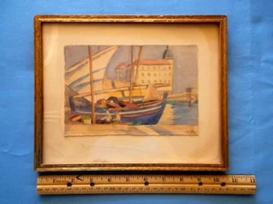 Original Vintage Aquarell Gemälde von Nina Erdely / Spilato, Jugoslawien (Kroatien - Bild 1 von 7