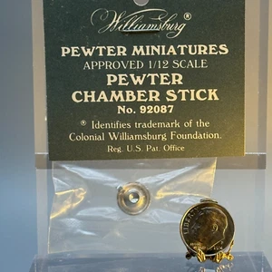 Candelabro Williamsburg Pewter Chamberstick de Stieff Dollhouse miniatura 1:12 - Imagen 1 de 8