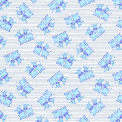 Baby Zebras on Gray Striped Comfy Cotton Flannel Fabric by the Yard - Image 1 of 2