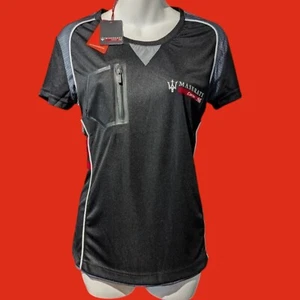 MASERATI Corse Womens Black Athletic Shirt Authentic US sz M running top 3B - Picture 1 of 10