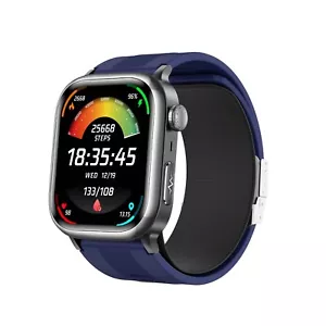 KUZNEY TK66 Smartwatch Bluetooth Fitness Tracker Blood Pressure ECG Monitor Blue - Picture 1 of 20