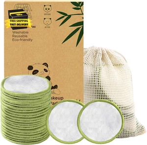 20 Pack Reusable Makeup Remover Face Pads with Laundry Bag Washable Soft and Com - Picture 1 of 7