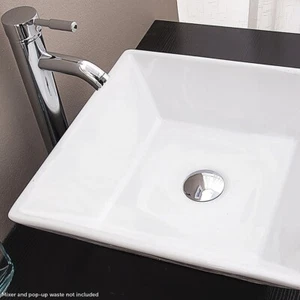 DELLA FRANCESCA BATHROOM CERAMIC RECTANGULAR ABOVE COUNTERTOP BASIN FOR VANITY - Picture 1 of 7