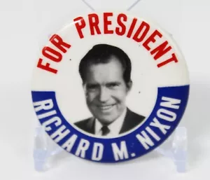 Richard Nixon VINTAGE Campaign Pinback Button 'Nixon for President' - Picture 1 of 5