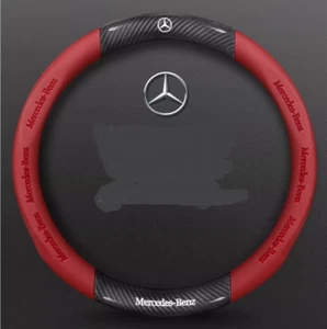15"PU Leather+Carbon fiber Steering Wheel Cover For Mercedes Benz T-X-Class Vito - Picture 1 of 10