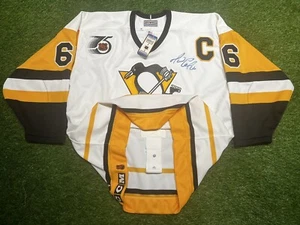 1992 signiertes Authentic Mario Lemieux Pittsburgh Penguins Hockey Trikot Gr. 54 Neu mit Etikett - Bild 1 von 9