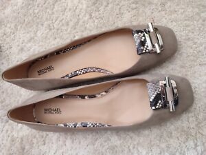 Michael Kors Gloria Ballet Shoes Suede Pearl Gray size 42,5 US 11M