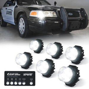 6 Pack LED Hide-A-Way Strobe Light Kit Emergency Headlight Bulb w/Control Xprite