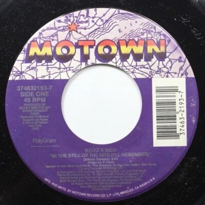 90s 45 Boyz II Men / The Jackson 5 - In The Still Of The Nite / Who's Lovin' You - Image 1 of 2