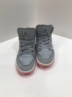 Retro 1 Nike Air Jordan Niño Niña Lobo Gris con Negro, Rosa y Blanco Foto 1 de 4
