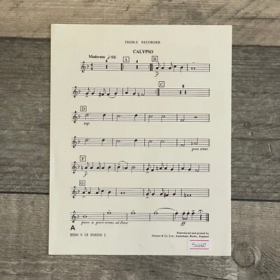 Calypso For Treble Recorder Oxford University Press Sheet Music Page - Image 1 of 2