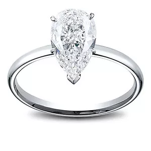 14K Gold 0.49 ct Pear Shape Diamond Solitaire Engagement Ring J SI1 - Picture 1 of 3