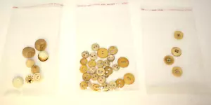 Antique Buttons - 3 Packages of Unique Old Buttons - Picture 1 of 2