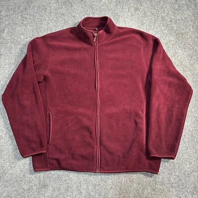 Sudadera UNIQLO Para Hombre Extra Grande Roja Cremallera Completa Polar Bolsillos en el Cuello Simulado Foto 1 de 4