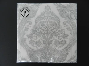 Mesafina 40 Dinner Papierservietten Decoupage Dekor 3 lagig Grandeur weiß silber - Bild 1 von 6