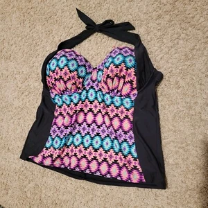 Catalina Swim Top Halter Size 2x Colorful Aztec - Picture 1 of 5