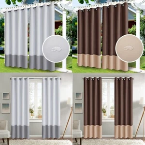 2PCS Waterproof Indoor/Outdoor Curtains for Patio Thick Privacy Blackout Curtain - Picture 1 of 32