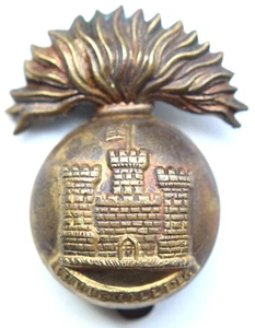 United Kingdom British The Royal Inniskilling Fusiliers Regiment Brass Cap Badge - Picture 1 of 2