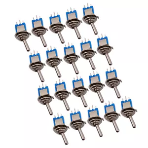 Interruptor de palanca de guitarra azul Mini SPDT 20 piezas encendido hágalo usted mismo SMTS-102 - Imagen 1 de 7