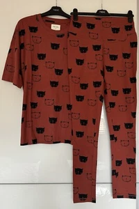 NEXT DAMEN SÜSSE KATZENGESICHTER DESIGN BAUMWOLLE LEGGINGS PYJAMA LOUNGEWEAR – GRÖSSE 12 - Bild 1 von 5