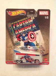 Hot Wheels 2021 Premium Marvel Series 1/5 Captain America Volkswagen T1 Drag Bus - Picture 1 of 12