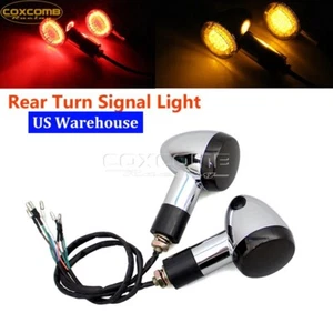 2 piezas intermitente indicador rojo ámbar luces señales de giro LED freno bala motocicleta - Imagen 1 de 9