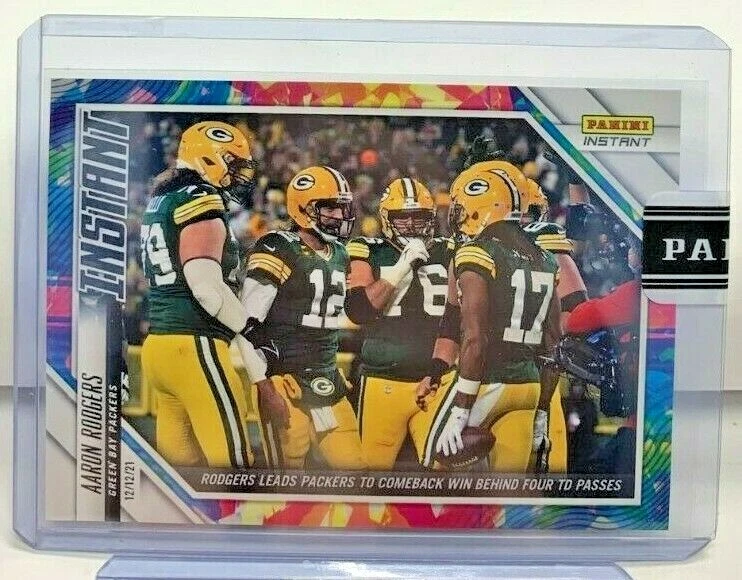 Aaron Rodgers 2021 Panini Instant NFL #140 VERSICOLOR Parallel #'d 4/5 - PACKERS - Image 1 of 2