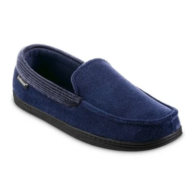 Chinelos Mocassim Isotoner Masculino Azul Marinho Microterry Waffle Travis Tamanho GG Novo - Imagem 1 de 4
