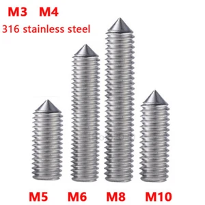 M3 M4 M5 M6 M10 A4 EDELSTAHL KEGELSPITZE MADENSCHRAUBEN - INNENSECHSKANT SATZSCHRAUBE - DIN 914 - Bild 1 von 2