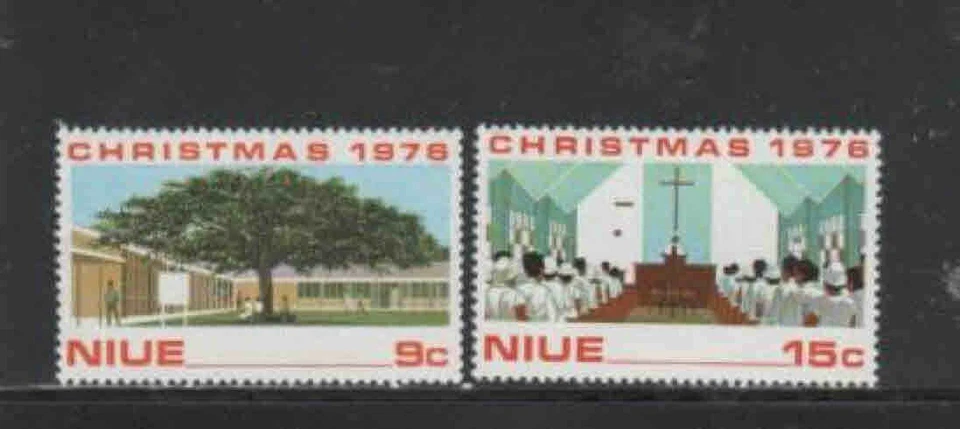 NIUE #192 - 193 1976 年圣诞节完好 VF NH O.G — 第 1/1 张图片