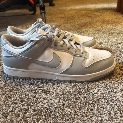 Nike Dunk Low Retro Men’s DD1391 103 White Grey Fog Size 9.5 EUC  No Box  - Image 1 of 4