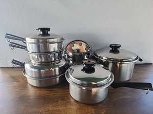 PlexCore Thermium Multi-Plex Temp-Tone Stainless Steel Cookware US Made - Picture 1 of 19