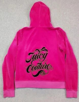 Chaqueta corta vintage Juicy Couture rosa cremallera completa pista terciopelo para mujer talla XL Y2K Foto 1 de 4