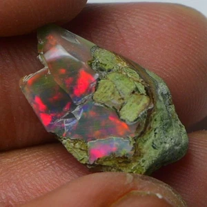 Schwarzopal grob 6,00 Karat, geräucherter äthiopischer Welo Opal grob, Feueropal roh - Bild 1 von 13