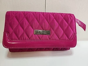 Vera Bradley Quilted Sleek & Chic Coin/Credit Cards Trifold Wallet Pink - Picture 1 of 6