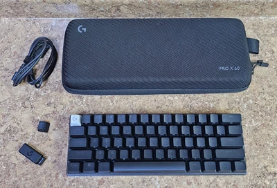 Logitech G Pro X 60 Lightspeed Wireless Gaming Keyboard Black Pre-owned w/ Case - Image 1 of 4