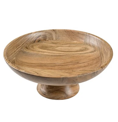 The Fine Living Co. Frutero de madera con pedestal, 12 pulgadas grande para servir pl... Foto 1 de 4