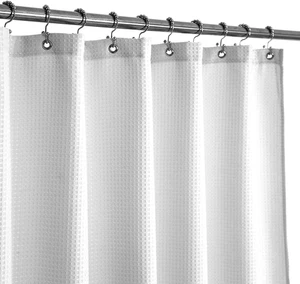 Cortina de bano de tela 36x72 pulgadas tejido waffel blanca hotel 230 GSM - Bild 1 von 12