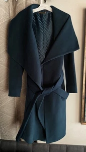 Authentischer Diane von Furstenberg Woll-Wickelmantel grüner Gürtel Größe 2 - Bild 1 von 13